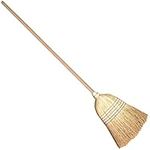 Traditional Wooden Straw Corn Broom 150 cm / 59 in Natural Garden Yard Stable Sweeping American Style Brush