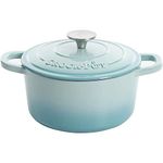 Crock-Pot Artisan Round Enameled Cast Iron Dutch Oven, 5-Quart, Aqua