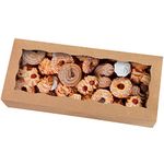 15-Pack Brown Pastry Bakery Box 12.5x5.5x2.5inch,Large Donuts,Muffins,Cookies Boxes with PVC Window - Auto-Pop up Paper Box Nature Cardboard Take Out Container,Pack of 15