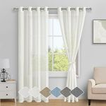 DWCN Sheer Natural Linen Curtain wi