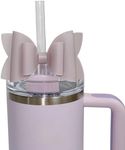 Bow Straw Topper, Silicone Jelly Straw Topper (Lilac Stnly), 3.5in x 1in x 2in