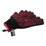 Char-Broil 140 519 - Aramid-Blen Cotton Grilling Gloves, Black/Red.