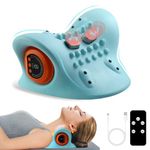 Back Shoulder and Neck Massager with Heat, EMS Back Neck Massager, Neck and Shoulder Relaxer, Neck Cloud - Cervical Traction Device, Cervical Neck Traction Pillow, 3 Modes, 6 Speeds