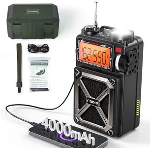 Emergency Weather Radio with Flashlight, 4000mAh NOAA AM FM Shortwave Radio