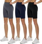 3 Pack High Waisted Biker Shorts for Women – 3"/ 5"/ 8" Black Workout Yoga Compression Novelty Shorts for Running