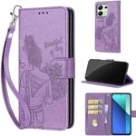 KENHONER Phone Case for Xiaomi Redmi Note 13 4G Case, Premium Leather Shockproof Protective Wallte Cover with Card Slots Kickstand Phone Case Compatible Xiaomi Redmi Note 13 4G Purple