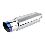 EVIL ENERGY Exhaust Muffler, Stainless Steel Exhaust Tip, Universal 15" Length (Burnt, 2'' Inlet 3'' Outlet)