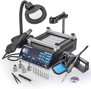 X-Tronic's • Cutting Edge in Technology • Model 5040-XR3 All-In-One Hot Air Rework & Soldering Iron Station with Preheater. Now Includes Plug & Play Hot Air Gun With Iron Holder & Sponge Cleaner