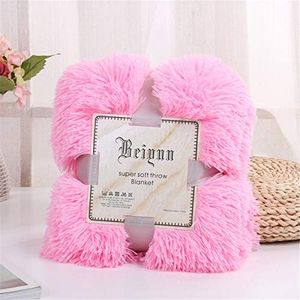 Sleepwish Fuzzy Pink Blanket Shaggy Faux Fur Throw Blanket Girls Bedding Cover Sofa Floor Throws Decorative Blanket (Throw (51"x63"))