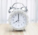 CARCHILE Bling Rhinestone Alarm Clock Morning Call for Bedroom Houser Desktop Home and Office Decorative