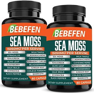 (2 Packs) Sea Moss Capsules 15050mg - 120 Capsules with Bladderwrack, Ashwagandha, Fenugreek - Immune Support, Joint & Thyroid Support Supplement - 2 Months Supply