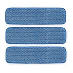 Rubbermaid Commercial Products Rubbermaid Commercial FGQ41000BL00 Q410 HYGEN Microfiber Room Mop Pad Damp Single-Sided 18-inch Blue (Pack of 3)