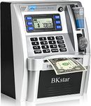 2024 Upgraded ATM Piggy Bank for Real Money for Kids Adults with Debit Card, Bill Feeder, Coin Recognition, Balance Calculator, Digital Electronic Savings Safe Machine Box, Hot Gift for Boys Girls