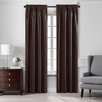 Elrene Home Fashions Colette Faux-Silk Blackout Window Curtain, 52 in x 108 in (1 Panel), Chocolate