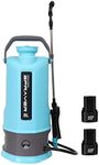 LAWNFUL 2.1 Gallon Battery Powered Sprayer in Lawn and Garden, Weed Sprayer Battery Operated with Adjustable Sprayer Wand and Multiple Nozzles (Double Battery)