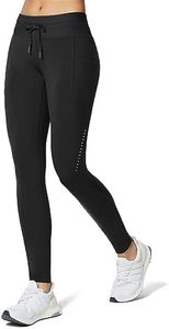 BALEAF Fleece Lined Leggings Womens Waterproof Thermal Winter Warm Hiking Ski Running Leggings High Waisted with Pockets Black L