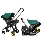 Doona Baby Car Seat & Travel Stroller Racing Green - Convertible Infant Car Seat, Carry Cot and Pram with 5 Point Safety Harness - Ergonomic Pushchair and Travel System - Latch Base Sold Separately*