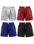 LilySilk Men's Silk Boxer Brief 4 Pack 100% Pure Mulberry Silk Sleep Shorts, XL