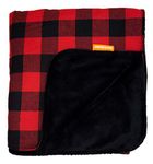 Dear Baby Gear Deluxe Baby Blankets, Flannel Lumberjack Red and Black Buffalo Plaid, Black Minky, 53 Inches by 53 Inches