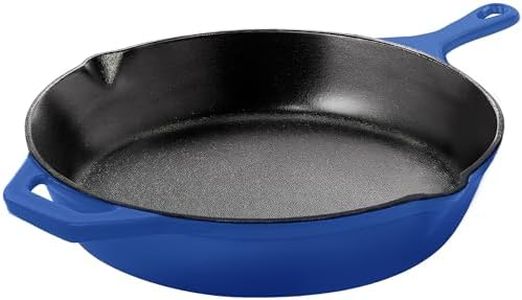 Utopia Kitchen Saute Fry Pan - Chefs Pan, Pre-Seasoned Cast Iron Skillet - Frying Pan 12 Inch - Safe Grill Cookware for Indoor & Outdoor Use - Cast Iron Pan (Blue)