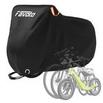 Favoto Bike Cover for 3 Bikes - 210T Waterproof Outdoor Bicycle Storage, Black Cover with Lock Hole, 2 Windproof Buckles & Storage Bag, UV Protection for Mountain & Road Bikes (220×120×110cm)