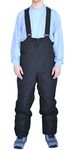 Snow Country Outerwear Mens Big and Tall Skiing Insulated Snow Bibs Pants (2XL Big, Black)
