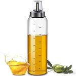 Baskety Glass Oil and Vinegar Cruet,Borosilicate Glass Liquid Metallic Lid Oil Bottle Jar Dispenser 500 ml 24cm(New Pack of 1)