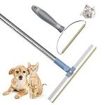 Kopration Pet Hair Remover Bundle-Ajustable Longth Large Carpet Rake&Portable Carpet Scraper Clothes Fuzz Rollers Hairball Shaver Brush for Carpets, Car Mat, Couch, Pet Bed, Furniture & Rug