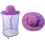 ZffXH Beekeeper Veil/bee Beekeeping Mosquito Net Hats with Netting/Sarifi Hiking Sun Protection Cap Purple