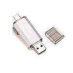 USB Stick 64 GB, Metal USB 3.0 Flash Drive, Waterproof and Dustproof USB Flash Drive 64G Type C Flash Drive, Mini Memory Stick, for PC, Laptop, Computer, Type C Mobile Phone