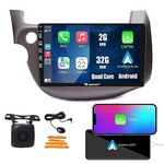 Kunfine Car CarPlay Android Auto Navigation Stereo GPS Radio Reverse Camera Display 10" IPS Touchscreen Headunit Tablet Pad Media Player for Honda Fit 2007-2014 LHD, if Applicable Quad Core 2G+32G