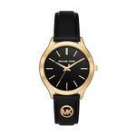 Michael Kors Leather Analog Black Dial Women's Watch-Mk7482, Band Color-Black