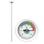 ROMISBABA Soil Thermometer Compost Thermometer Long Stem Stainless Steel Waterproof Fahrenheit Celsius for Garden Outdoor