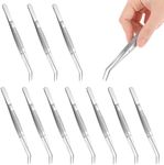 Tweezers Facial Hair Removal Clip 10 PCS Locking Jewelry Sewing Thread Gem Crafts Flower Dry Making Wig Installation Nail Shaping Eye Lash Extensions Precision Fine Point Tip Applicator For Crafting