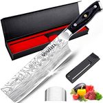 MOSFiATA 7inch Chef Knife, Professional Chef's Kitchen Knife, Forged High Carbon German Stainless Steel Cooking Knife with Ergonomic Handle Design Gift Box