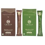 CHIRAN Matcha Latte & Hojicha Latte Combo Pack | Iced Latte premixes | | Made with Japanese Green Tea Powder, Real Milk Powder, Jaggery and Sugar | No Preservatives | Easy to Make | Served Hot or Cold