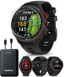 Garmin Approach S70 (Black, 47mm) Golf GPS Watch | Premium Smartwatch with AMOLED Display, Virtual Caddie and Game-Like Distance | Bundle with PlayBetter and Screen Protectors