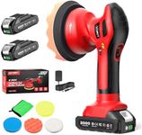 Cordless Buffer Polisher kit with 2 Battery, 6 Inchs Polisher for Car Detailing , Car Buffer Polisher Waxer Kit with Variable Speed, 6 Variable Speed Used for Car Detailing/ Waxing/ Buffer/ Polisher