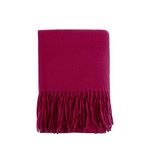 Thick Cashmere Scarf for Women Ladies Gift Idea Warm Soft Wool Blanket Wrap Shawl Stole for Winter Autumn And Spring Rosy Red