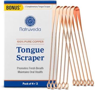 100% Pure Copper Tongue Scraper – Limpiador de Lengua Raspador for Adults & Kids | Metal Tongue Cleaner for Fresh Breath | Reusable Ayurvedic Tongue Scraper | Tongue Cleaning Tool (6 Pack, USA Seller)