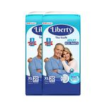 Liberty Eco Adult Diaper Pants,Extra Large (XL) 40 Count, Waist Size (96-165cm | 38-65 inches), Unisex, High Absorbency, Leak Proof, Overnight Protection, Pack of 2, 20 Count/Pack