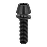 VGEBY1 Titanium Bolt, Titanium Alloy Bike Tapered Head Fastener Screw with Washer for Mountain Bike(Black-M5*18mm)