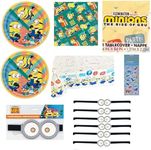 Despicable Me Party Supplies Bundle Pack for 16 includes Lunch Plates, Lunch Napkins, Table Cover, Blowouts (Bundle for 16)