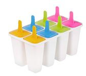 AASHU Popsicle 8 Pcs Molds Home Party Supplies Ice Cream Mold Scoop Circular Popsicle Sticks Holder Ice Cube Tray Spoon-Pack of 1