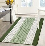 Online Bedding Store Non Slip,Machine Washable Beautiful Multi colours Rugs (Small – Large) (60cm x 110cm, Green_Cream_Sage)