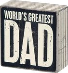 Primitives by Kathy Square Box Sign, 4-Inch, Greatest Dad