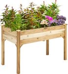 PrimeZone 48 x 24 x 30 in FSC-Certified Acacia Wood Raised Garden Bed - Elevated Planter Box with Legs, Plant Stand Outdoor for Herbs, Vegetables, Flowers in Backyard, Patio, Balcony, Gardening, 700lb