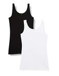 ONLY Women's Onllive Love New Long Tank Top 2pk Noos Vest, Multicoloured (Black Pack:black and White), M UK