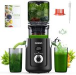 OMMO Cold Press Juicer, 5.1" Wide Chute for Whole Fruits & Veggies, Slow Juicer Easy Assembly, Beep Install Alert, No-Clog Filter, for Moms, Families, Fitness & Juice Lovers, Healthy Living, Black