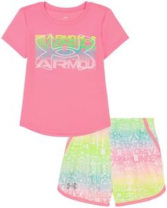 Under Armour UA PRINTED WOVEN SHORT SET, FLUO PINK GRADIENT, 5